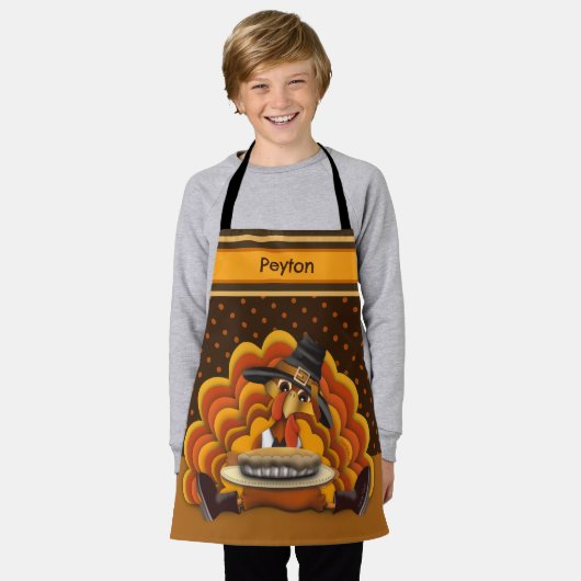 Thanksgiving kind Schattige Turkije Inspirativitei Schort (Gedragen)