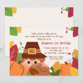 Thanksgiving Kind Verjaardagsuitnodiging Kaart (Voorkant / Achterkant)