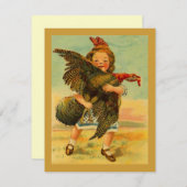  Thanksgiving Kind Wilde Turkije INVITATIES Kaart (Voorkant / Achterkant)