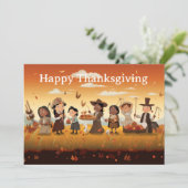 Thanksgiving Kinder 12 Feestdagenkaart (Staand voorkant)