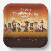 Thanksgiving Kinder 12 Papieren Bordje (Voorkant)