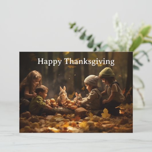 Thanksgiving Kinder 18 Feestdagenkaart (Staand voorkant)