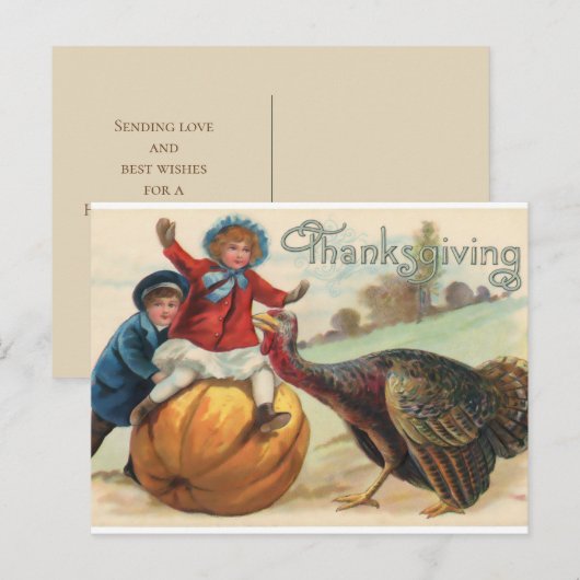 "Thanksgiving" | Kinderen en najaar Briefkaart (Voorkant / Achterkant)