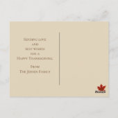  "Thanksgiving" | Kinderen en najaar Briefkaart (Achterkant)