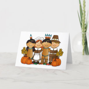 Thanksgiving kinderen feestdagen kaart