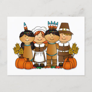Thanksgiving kinderen feestdagenkaart