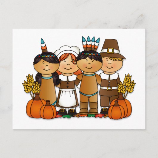 Thanksgiving kinderen feestdagenkaart (Voorkant)