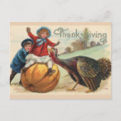  Thanksgiving Kinderen met pompoen, Turkije Briefkaart (Voorkant)