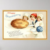  Thanksgiving Kinderen & Pompoen Pie Kaart Poster (Voorkant)
