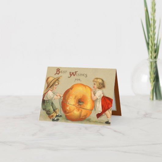 Thanksgiving kinderen wekken gevoelens bij Feestdagen Kaart (Voorkant)