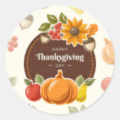 Thanksgiving klassieke ronde sticker (Voorkant)