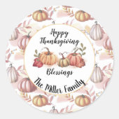 Thanksgiving klassieke ronde sticker (Voorkant)