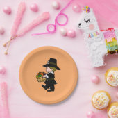 Thanksgiving kleine pelgrimjongen papieren bordje (Feest)