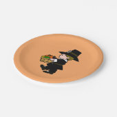 Thanksgiving kleine pelgrimjongen papieren bordje (Gekanteld)