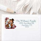 Thanksgiving kleine pelgrims saffier vakantie etiket (Insitu)