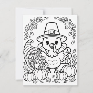 Thanksgiving Kleurplaten Notitiekaartje