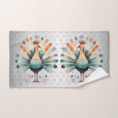 Thanksgiving Kleurrijke Turkije Gouden Sterren Zil Bad Handdoek (Handdoek)