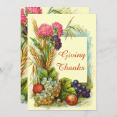  Thanksgiving kleurrijke vruchten en bloemen Kaart (Voorkant / Achterkant)