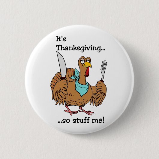 Thanksgiving knop ronde button 5,7 cm (Voorkant)