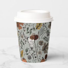 Thanksgiving Koe Schedel Herfst Oogst Papieren Bekers