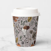 Thanksgiving Koe Schedel Herfst Oogst Papieren Bekers (Achterkant)