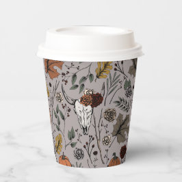 Thanksgiving Koe Schedel Herfst Oogst Papieren Bekers