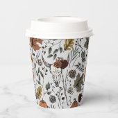 Thanksgiving Koe Schedel Herfst Oogst Papieren Bekers (Achterkant)