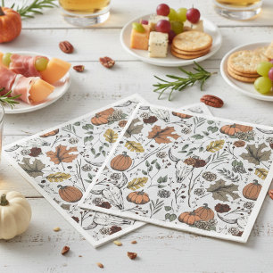 Thanksgiving Koe Schedel Herfst Oogst Servet