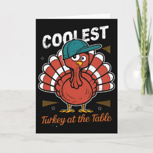 Thanksgiving Koelste Kalkoen Aan Tafel Jongens Kid Kaart