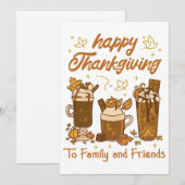 THANKSGIVING KOFFIE DRINKEN, HEEFT DANKSGIVING FEESTDAGENKAART (Voorkant / Achterkant)