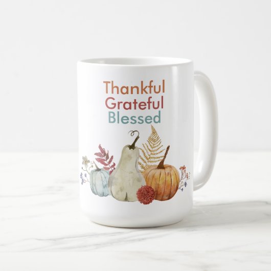 Thanksgiving koffie mok - Dankbaar, gezegend (Voorkant rechts)