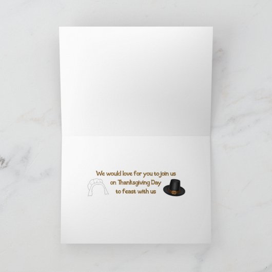 Thanksgiving Kom feest met ons kaart (Binnen)