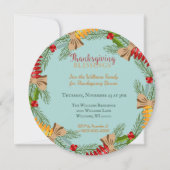 Thanksgiving Krans Blauw Kaart (Voorkant)