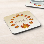 Thanksgiving Krans Dankbaar Eenvoudige Esdoorn Bla Bier Onderzetter (Linkerzijde)