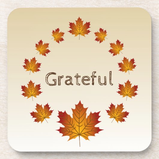 Thanksgiving Krans Dankbaar Eenvoudige Esdoorn Bla Bier Onderzetter (Voorkant)