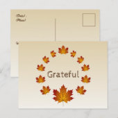 Thanksgiving Krans Dankbaar Eenvoudige Esdoorn Bla Briefkaart (Voorkant / Achterkant)