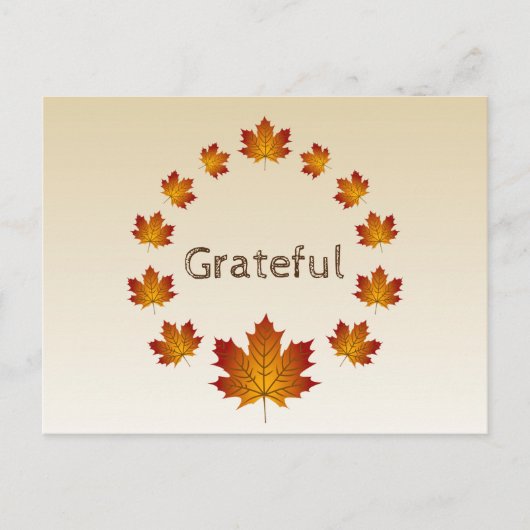 Thanksgiving Krans Dankbaar Eenvoudige Esdoorn Bla Briefkaart (Voorkant)