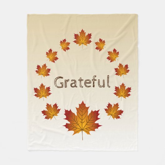 Thanksgiving Krans Dankbaar Eenvoudige Esdoorn Bla Fleece Deken (Voorkant)
