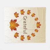 Thanksgiving Krans Dankbaar Eenvoudige Esdoorn Bla Fleece Deken (Voorkant (Horizontaal))