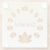 Thanksgiving Krans Dankbaar Eenvoudige Esdoorn Bla Glazen Onderzetter (Achterkant)