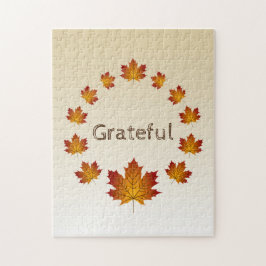 Thanksgiving Krans Dankbaar Eenvoudige Esdoorn Bla Legpuzzel