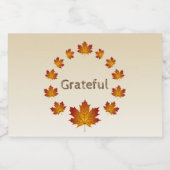 Thanksgiving Krans Dankbaar Eenvoudige Esdoorn Bla Likeurfles Etiket (Enkel label)