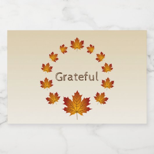 Thanksgiving Krans Dankbaar Eenvoudige Esdoorn Bla Likeurfles Etiket (Enkel label)