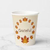 Thanksgiving Krans Dankbaar Eenvoudige Esdoorn Bla Papieren Bekers (Achterkant)