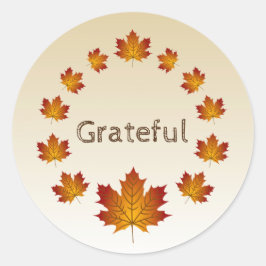 Thanksgiving Krans Dankbaar Eenvoudige Esdoorn Bla Ronde Sticker