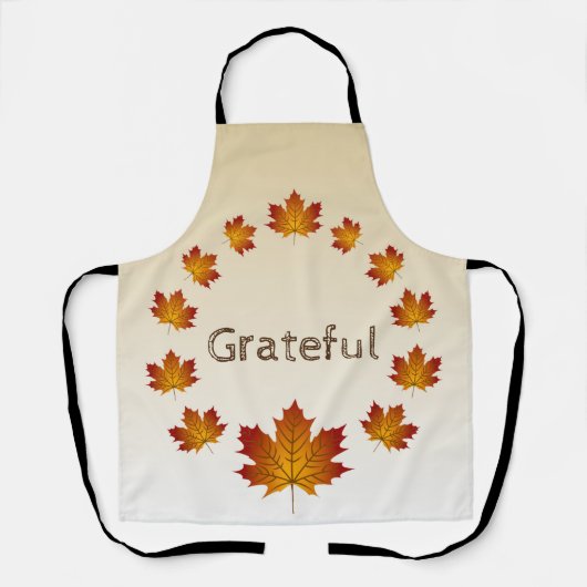 Thanksgiving Krans Dankbaar Eenvoudige Esdoorn Bla Schort (Voorkant)