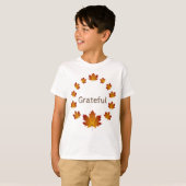 Thanksgiving Krans Dankbaar Eenvoudige Esdoorn Bla T-shirt (Voorkant volledig)