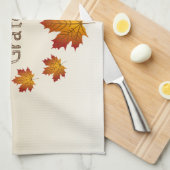 Thanksgiving Krans Dankbaar Eenvoudige Esdoorn Bla Theedoek (Quarter Fold)