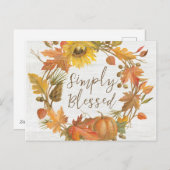 Thanksgiving-krans - Eenvoudig Gezegend Feestdagenkaart (Voorkant / Achterkant)