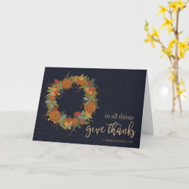 Thanksgiving krans Schrift geeft Bedankt Kaart
